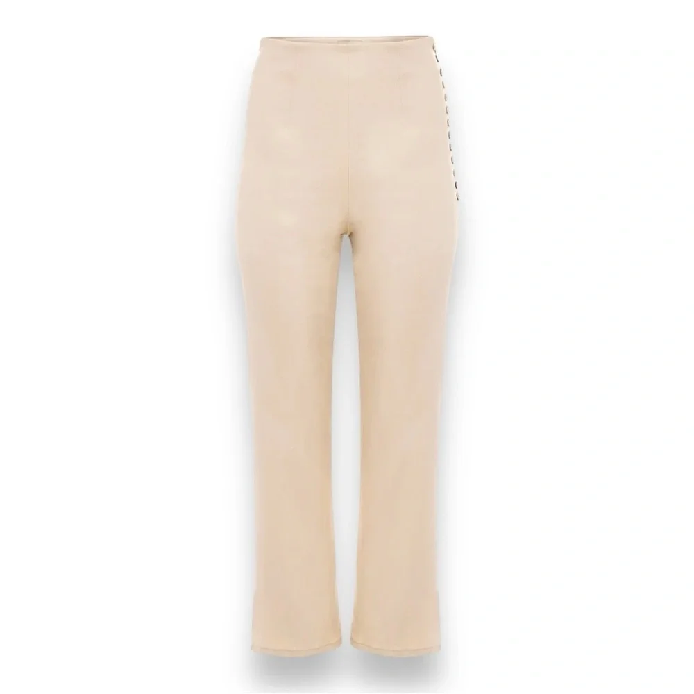 Norte Organic Cotton Cream Pantin Straight leg Pants & Ares Crop Top Coord Set